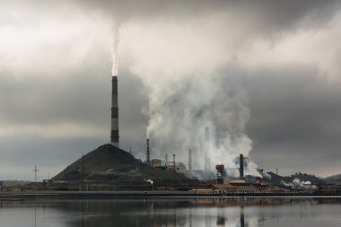Endüstriyel peyzaj Karabaş, Çelyabinsk, Rusya Federasyonu