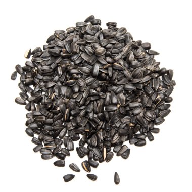 beyaz arkaplanda siyah tohumlar