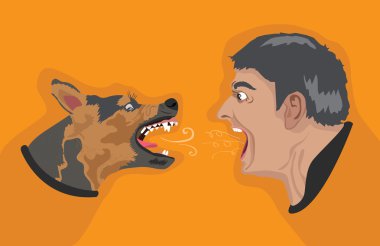 Kızgın köpek kızgın adam