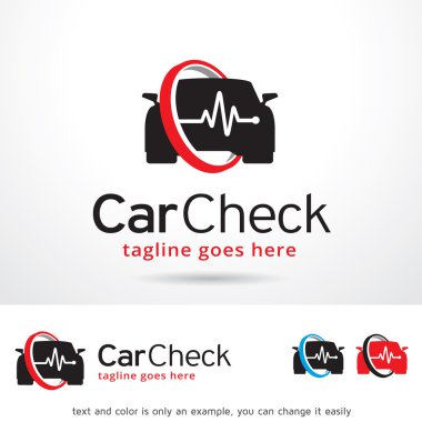 Araç Kontrol Logosu Şablon Tasarım Vektörü