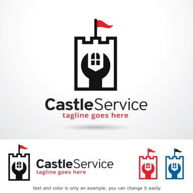 Kale Hizmet Logo Şablon Tasarım Vektörü