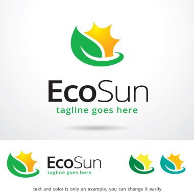 Eko Sun Logo Şablon Tasarım Vektör