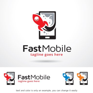 Hızlı Mobil Logo Şablon tasarım vektörü