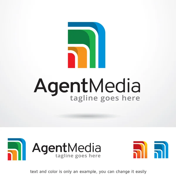 Agente Media Logo Plantilla Diseño Vector — Archivo Imágenes Vectoriales