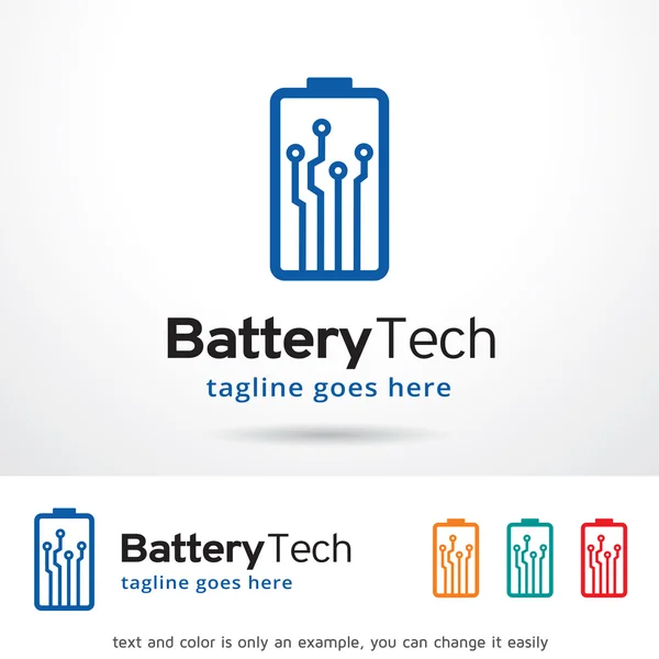 Vector de diseño de plantilla de logotipo de tecnología de batería — Vector de stock