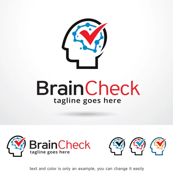 Brain Check Logo Template Design Vector — Stock Vector