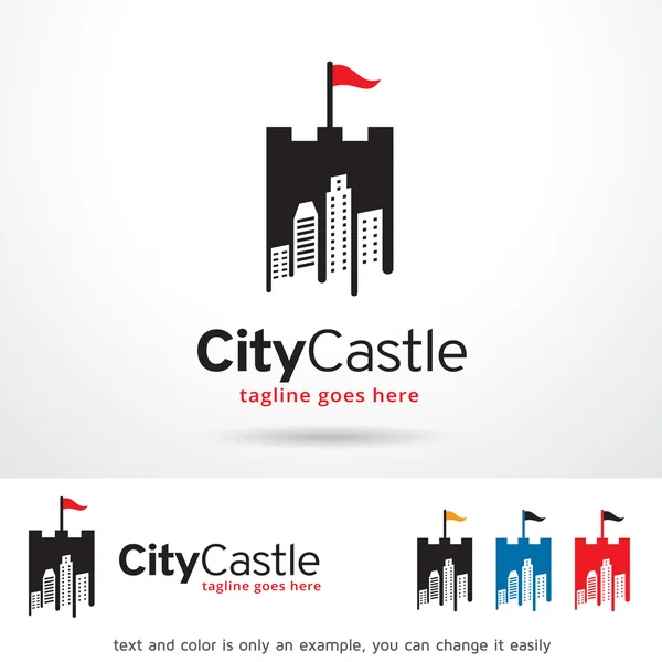 Vetor de design de modelo de logotipo do castelo da cidade — Vetor de Stock