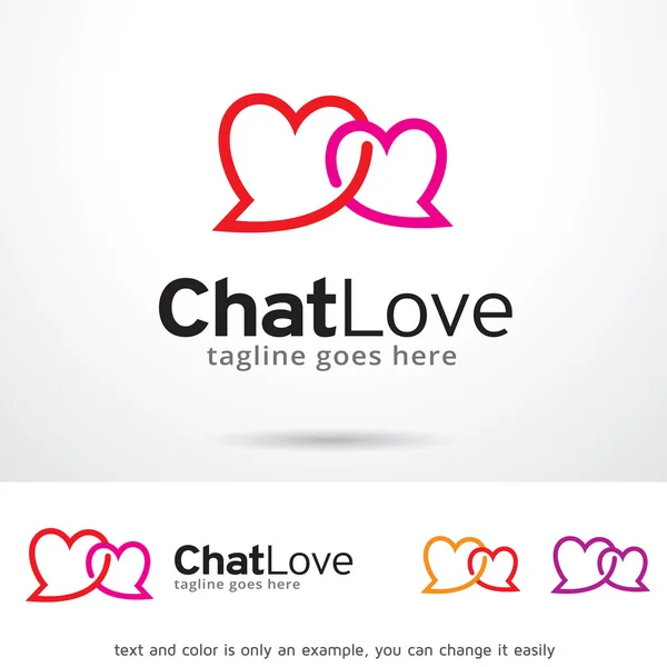 Chat Love Logo Plantilla Diseño Vector — Vector de stock