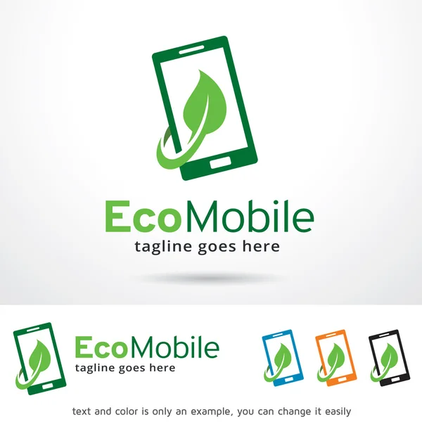 Eco Mobile Logo Plantilla Diseño Vector — Archivo Imágenes Vectoriales