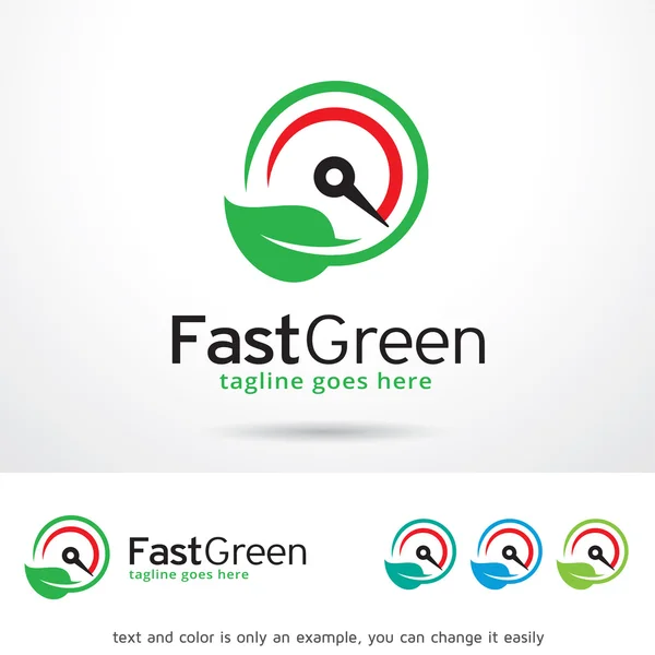 Fast Green Logo Template Design Vector — Διανυσματικό Αρχείο