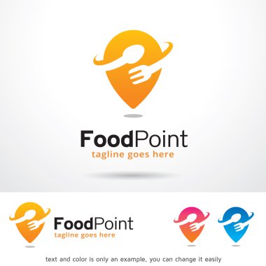 Food Point Logo Şablon Tasarım Vektörü