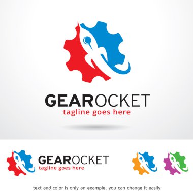 Gear Rocket Logo Template Design Vector