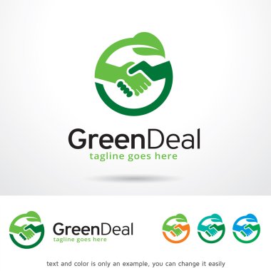 Yeşil Deal Logo şablonu tasarlamak vektör