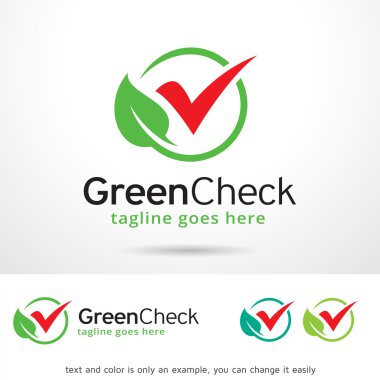 Green Check Logo Template Design Vector