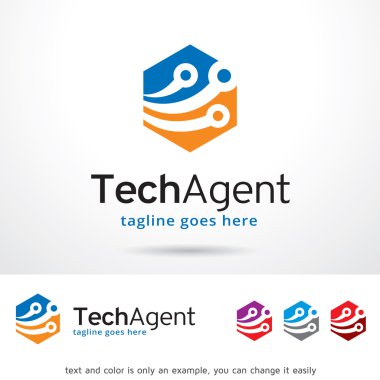 Teknik Ajan Logo şablonu tasarlamak vektör