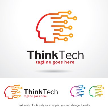 Teknoloji Logo şablonu tasarlamak vektör düşünüyorum