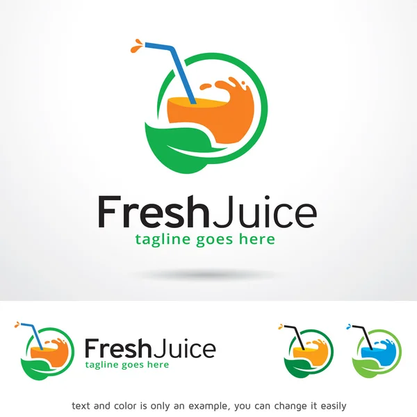 Juice fresco logotipo modelo Design Vector —  Vetores de Stock