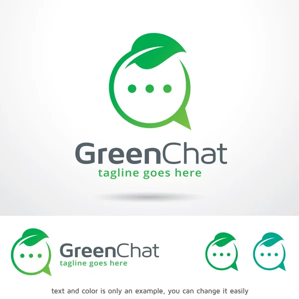 Vetor de design de modelo de logotipo de chat verde —  Vetores de Stock