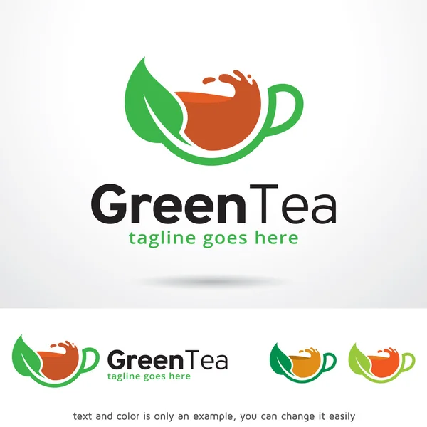 Vector de diseño de plantilla de logotipo de té verde — Archivo Imágenes Vectoriales