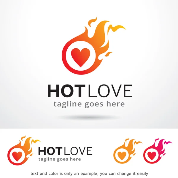 Vector de diseño de plantilla de logotipo de amor caliente — Vector de stock