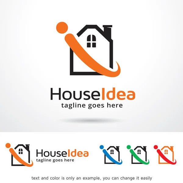 House Idea Logo Template Design Vector — Διανυσματικό Αρχείο