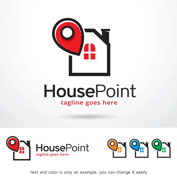 House Point Logo Template Design Vector — Stok Vektör