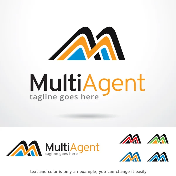Multi Agent Letter M Logo Template Design Vector — Stockvector
