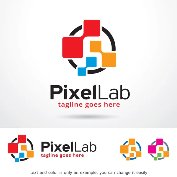 Pixel Lab Logo Plantilla Diseño Vector — Vector de stock