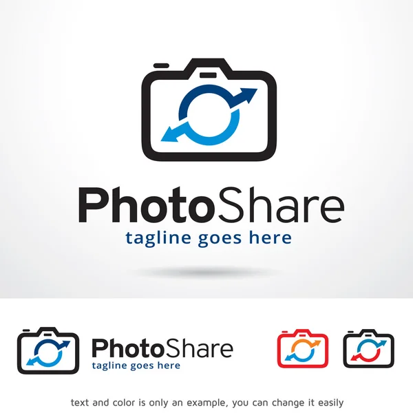 Photo Share Logo Template Design Vector — Stok Vektör