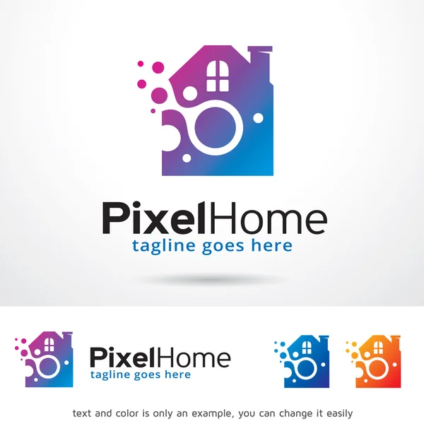 Pixel Home Logo Template Design Vector — Wektor stockowy