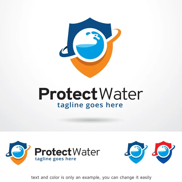 Protect Water Logo Template Design Vector — Stock Vector