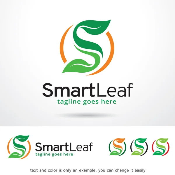 Inteligentne liść Logo litery S szablon wektor — Wektor stockowy