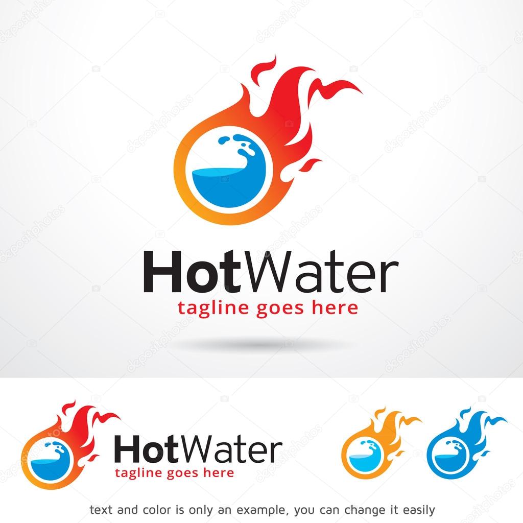 Hot Water Logo Template Design Vector
