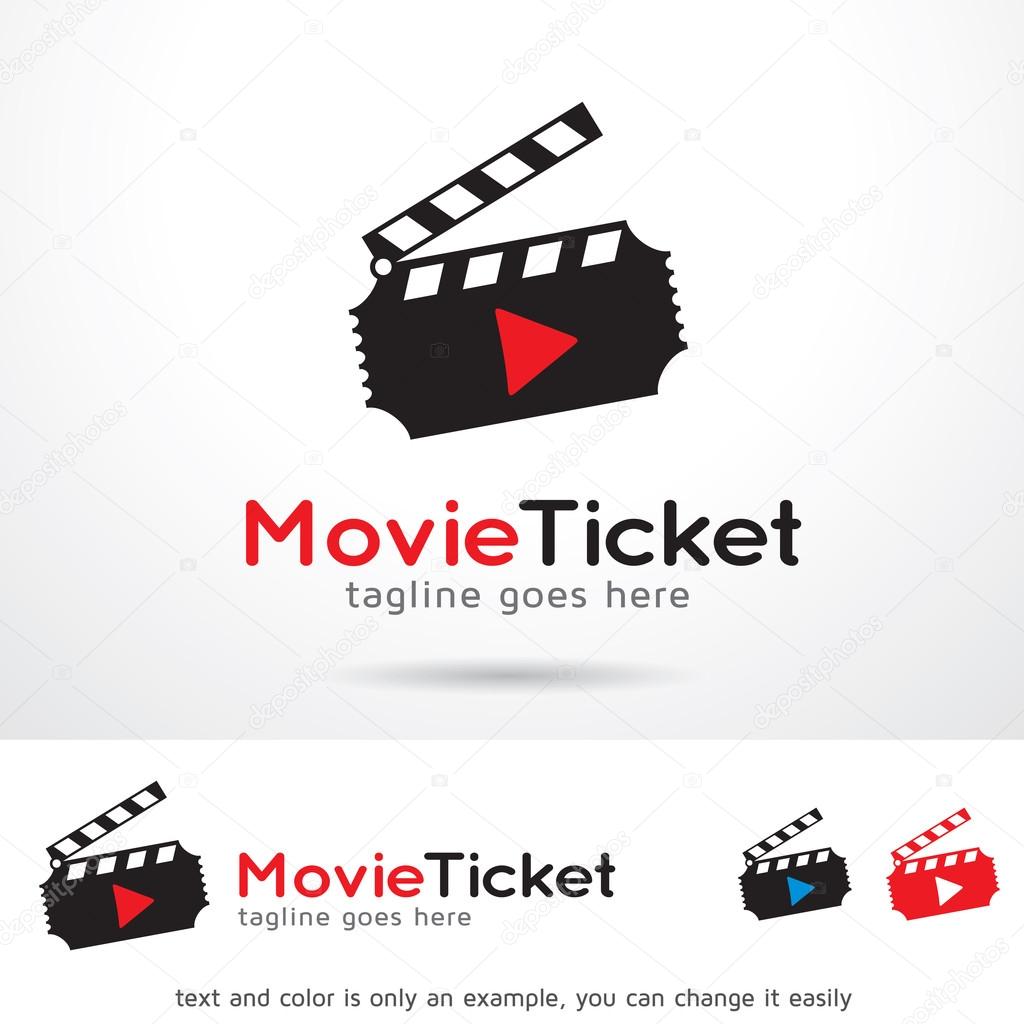 Movie Ticket Logo Template Design Vector