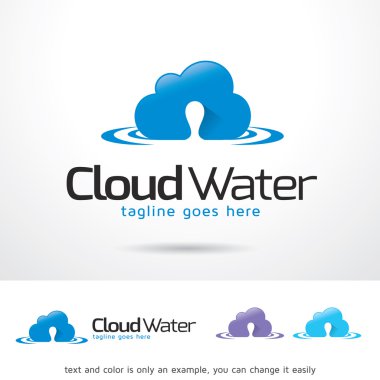 Bulut su Logo şablonu tasarlamak vektör