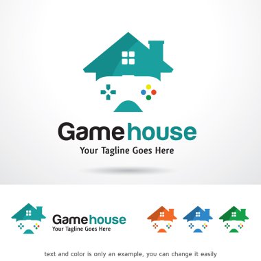 Game House Logo Şablonu Tasarım Vektörü