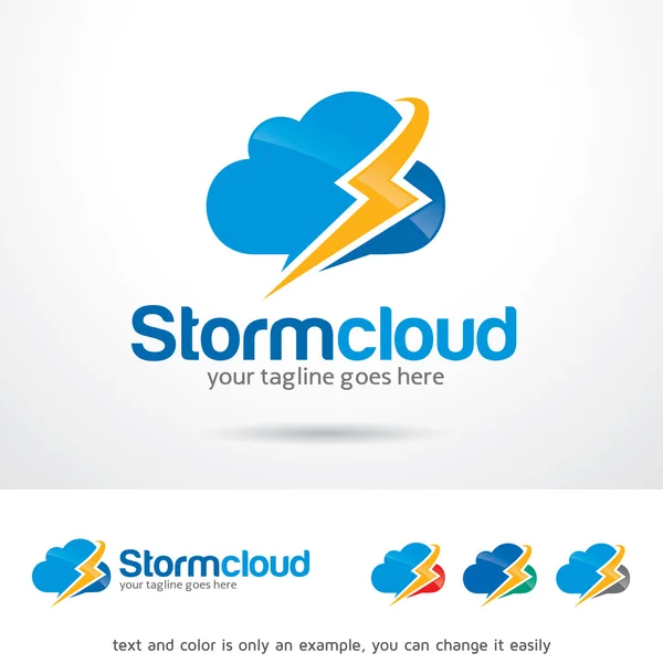 Vector de diseño de plantilla de logotipo de tormenta en la nube — Vector de stock