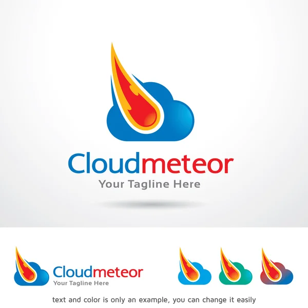 Vector de diseño de plantilla de logotipo de meteorito en la nube — Vector de stock