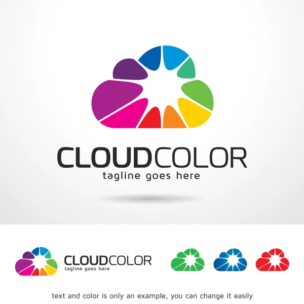 Vector de diseño de plantilla de logotipo de nube de color — Archivo Imágenes Vectoriales