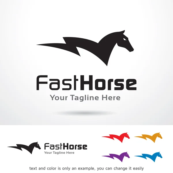 Fast Horse Logo Template Design Vector — Stock Vector