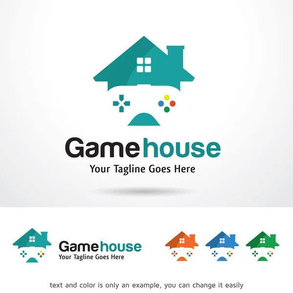 Game House Logo Şablonu Tasarım Vektörü — Stok Vektör