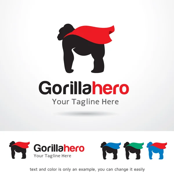 Gorilla Held Logo Vorlage Design Vektor — Stockvektor