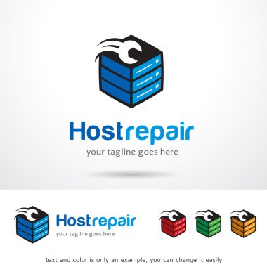 Ana bilgisayar onarım Logo şablonu tasarlamak vektör