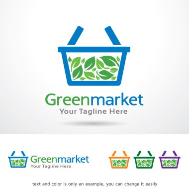 Yeşil bir Pazar Logo şablonu tasarlamak vektör