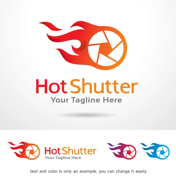 Hot Shutter Logo Template Desain Vektor - Stok Vektor