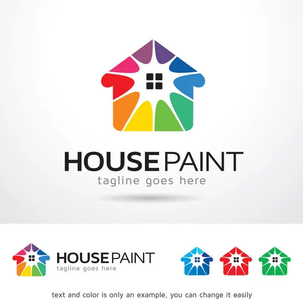 Casa Paint Logo Template Design Vector —  Vetores de Stock