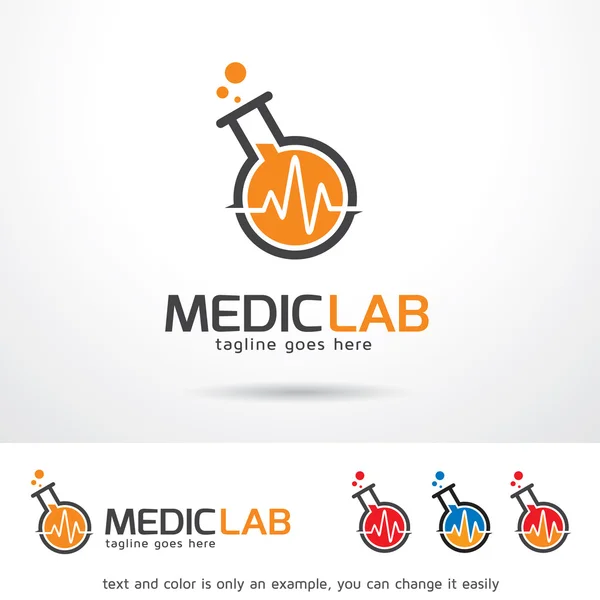 Medis Lab Logo Template Desain Vektor - Stok Vektor