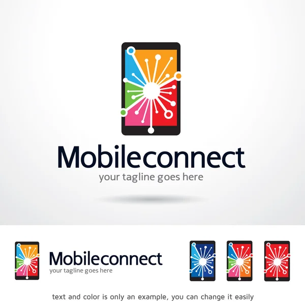 Mobile Connect logotipo modelo projeto Vector —  Vetores de Stock