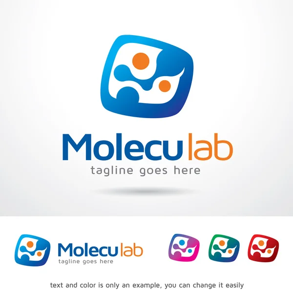 Modèle de logo de laboratoire de molécule vecteur de conception — Image vectorielle