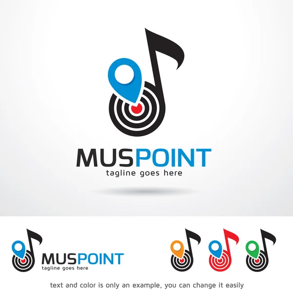 Muziek punt-Logo sjabloon ontwerp Vector — Stockvector